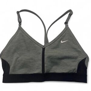 Nike Grey and Black Light-Support Sports Bra